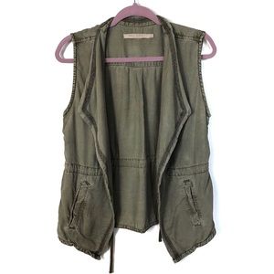 Max Jeans Olive Green Tencel Utility Vest
